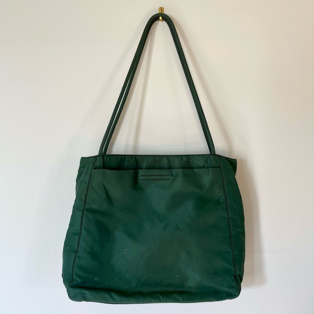 PRADA Green Tessuto Nylon Tote Bag
